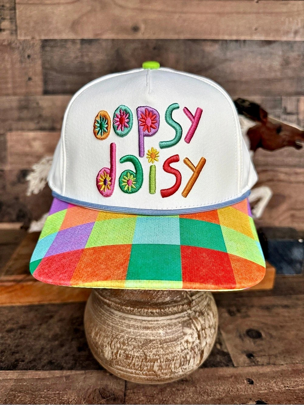 Poppy & Pine Oopsy Daisy Floral Hat White & Multicolor